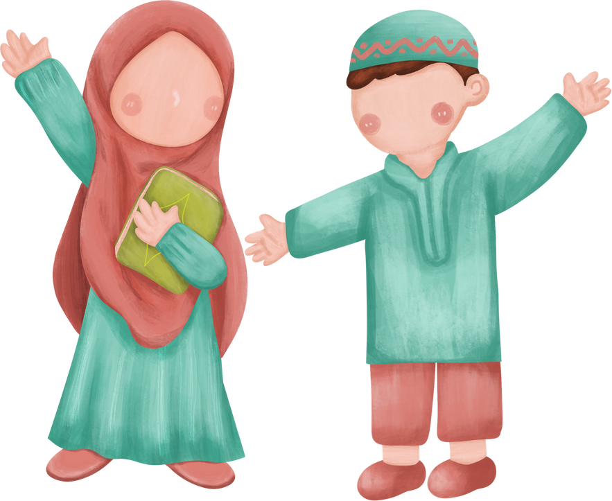 Muslim Children Give Greeting